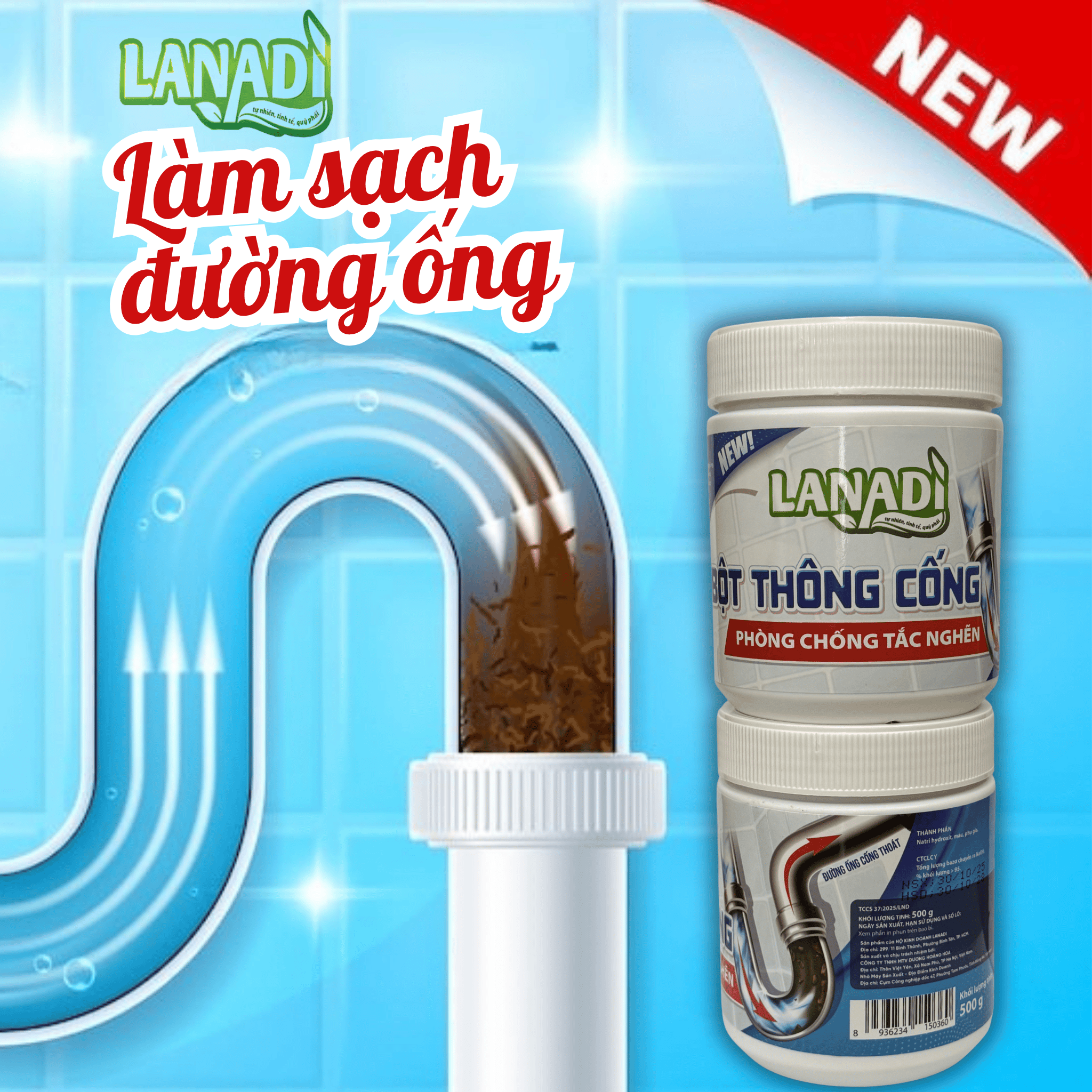 Bột thông cống Lanadi 1