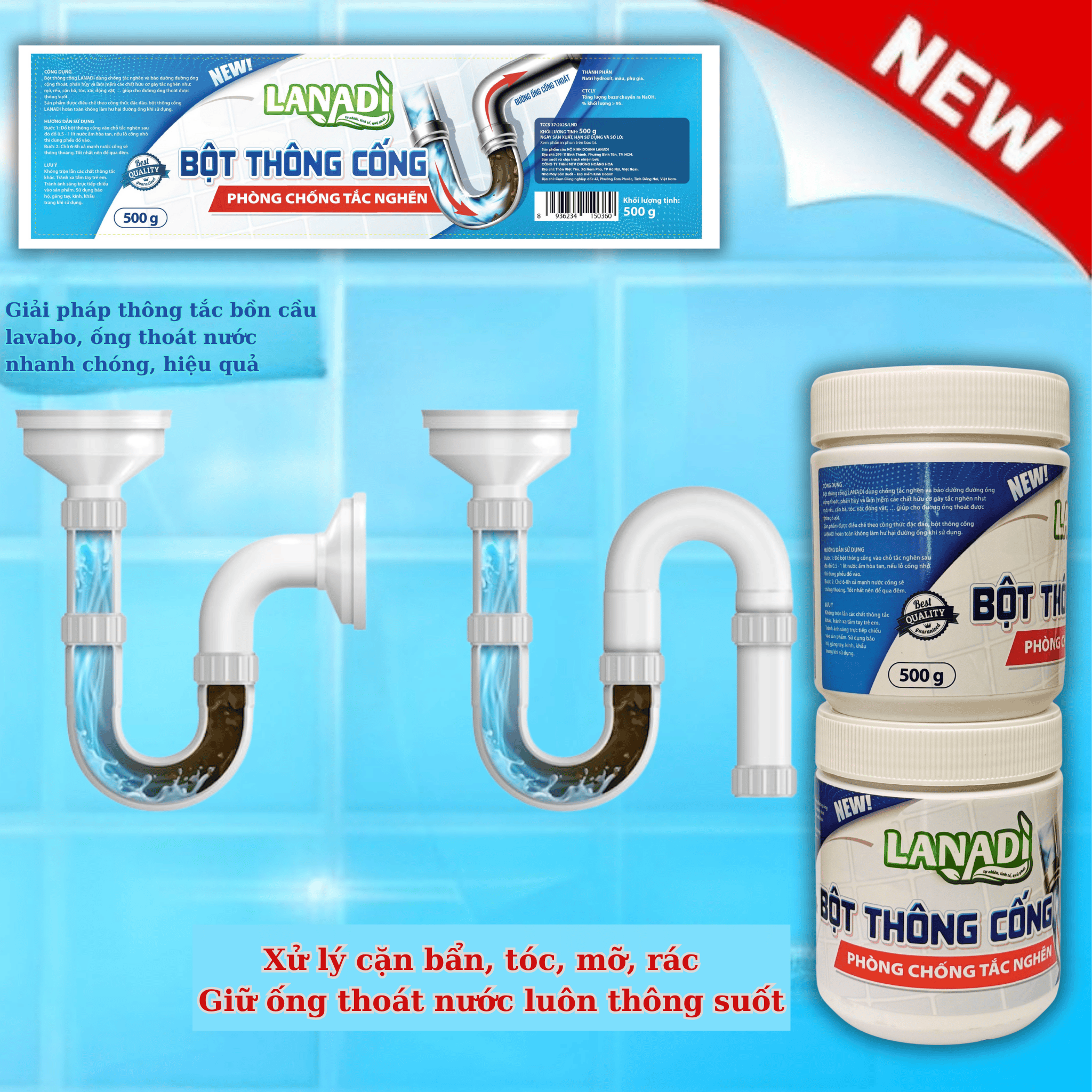 Bột thông cống Lanadi 2